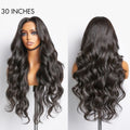 Natural Black Loose Body Wave 5x5 Closure HD Lace Glueless Mid Part Long Wig