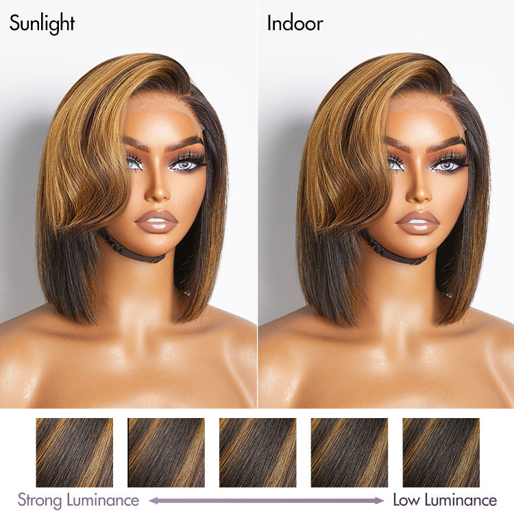 Mix Ombre Highlights Glueless 5x5 Closure HD Lace Bob Wig