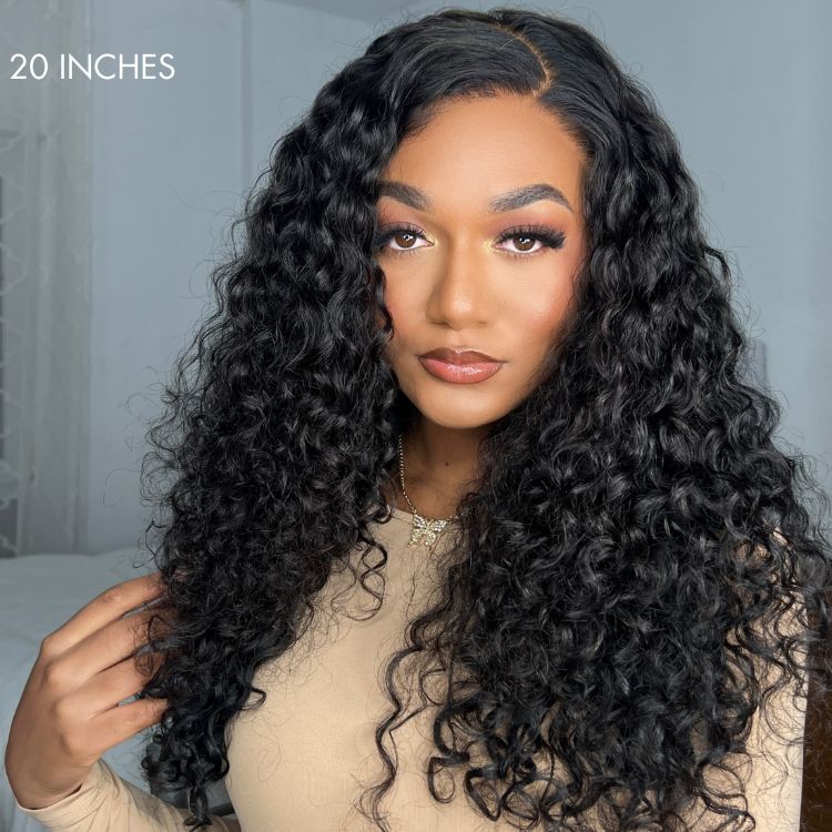 Breathable Cap Deep Left C Part Water Wave Glueless 5x5 Closure HD Lace Wig - US Only