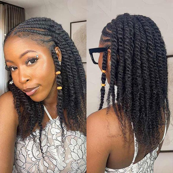 Afro Curly Bulk Human Hair Knotless Human Braiding Hair No Weft 1/3/5 Packs