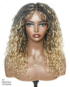 Lola - 16" Pre Bleached HD Full Lace Boho Locs Wig With Human Hair Boho Curls