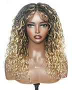Lola - 16" Pre Bleached HD Full Lace Boho Locs Wig With Human Hair Boho Curls