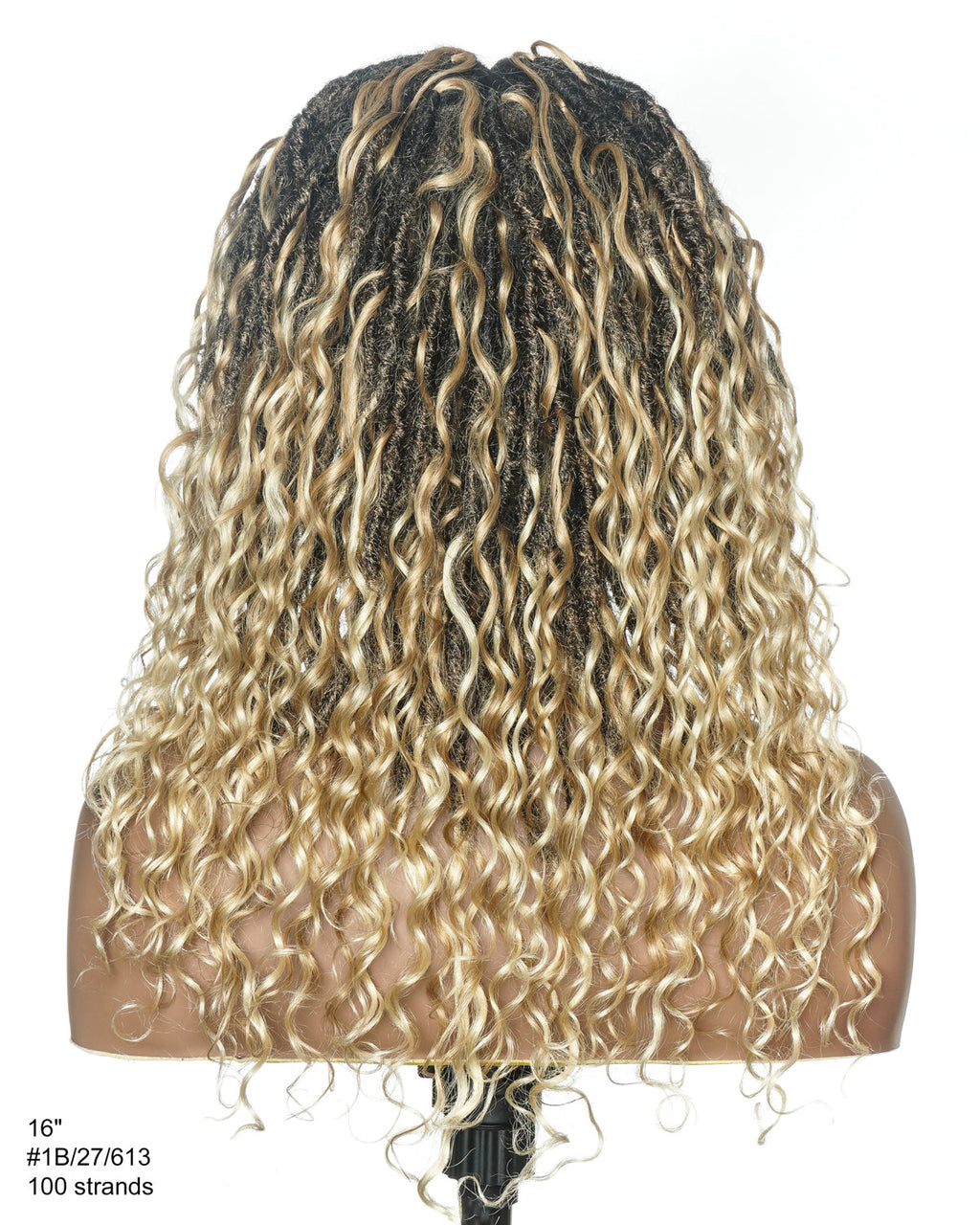 Lola - 16" Pre Bleached HD Full Lace Boho Locs Wig With Human Hair Boho Curls