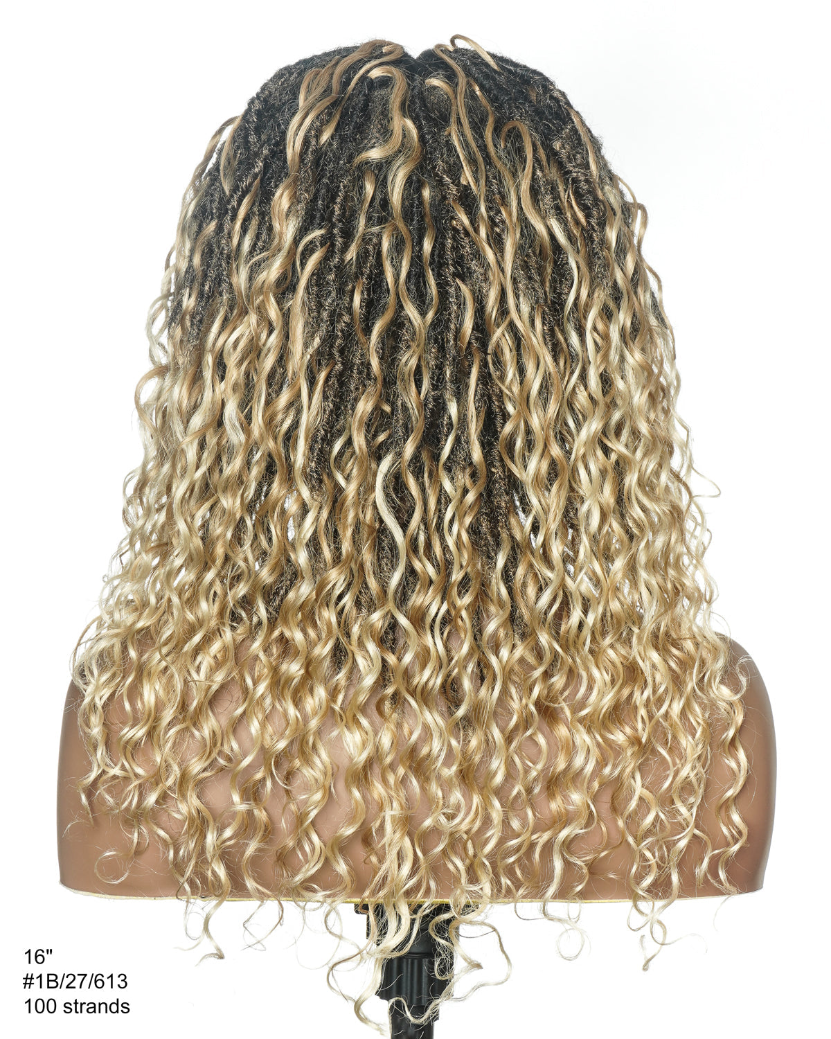 Lola - 16" Pre Bleached HD Full Lace Boho Locs Wig With Human Hair Boho Curls