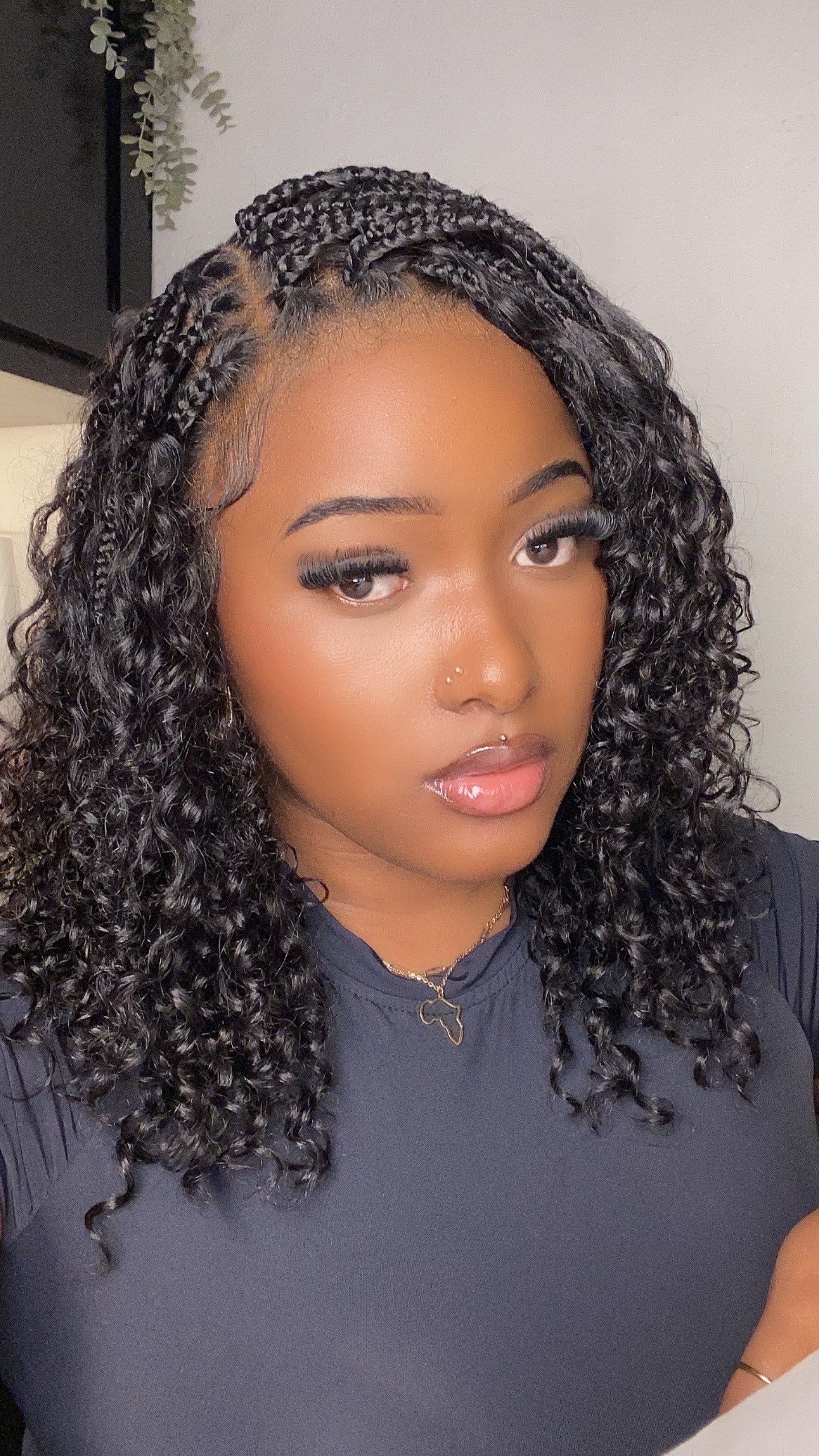 Kiki - 12"-36" Human Hair Deep Wave Curls Pre Bleached Knotless HD Full Lace Boho Box Braided Wig