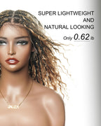 Kiki - 16" Pre Bleached HD Full Lace Human Hair Curls HD Full Lace Knotless Boho Box Braided Wig