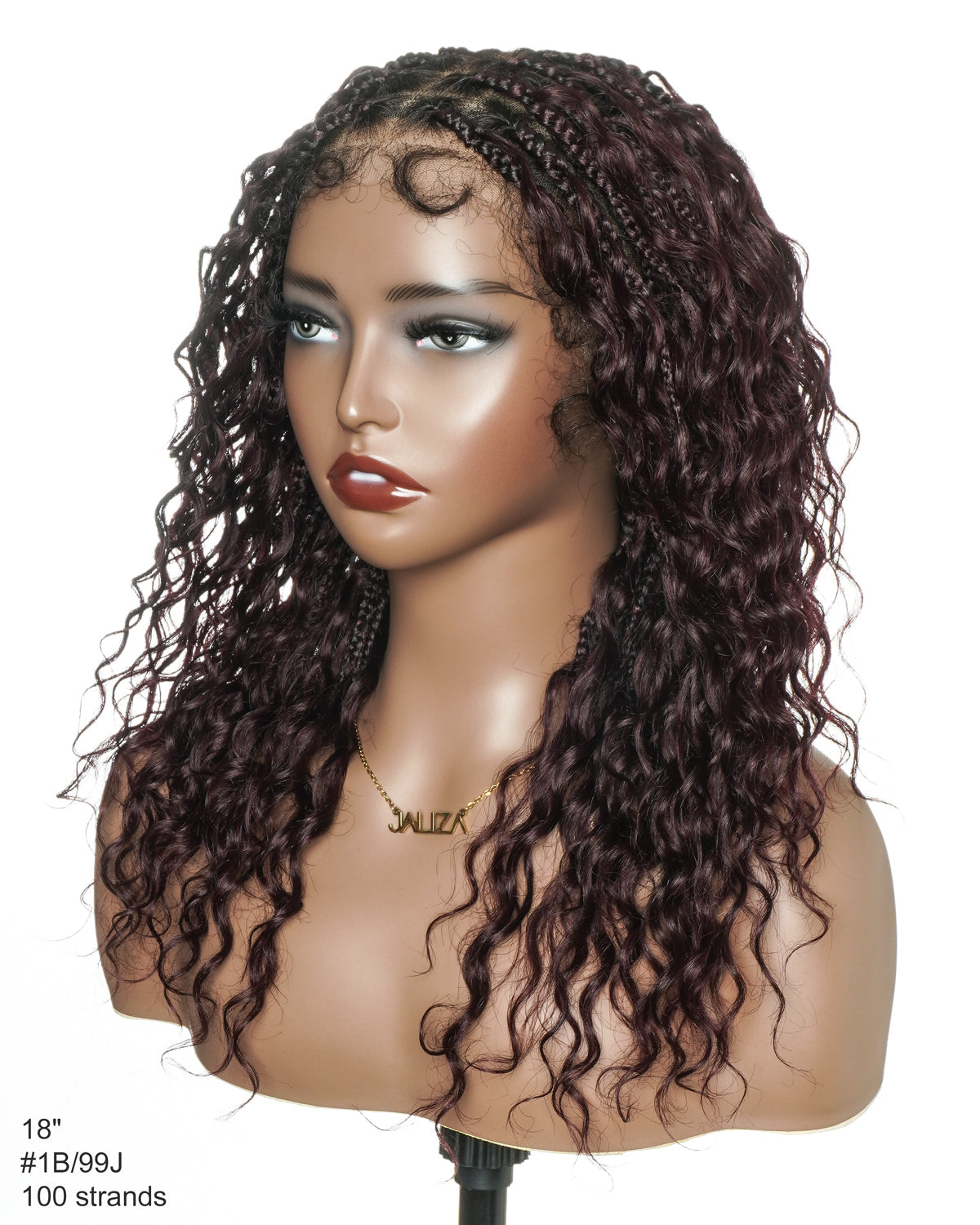 Kiki - 16" Pre Bleached HD Full Lace Human Hair Curls HD Full Lace Knotless Boho Box Braided Wig