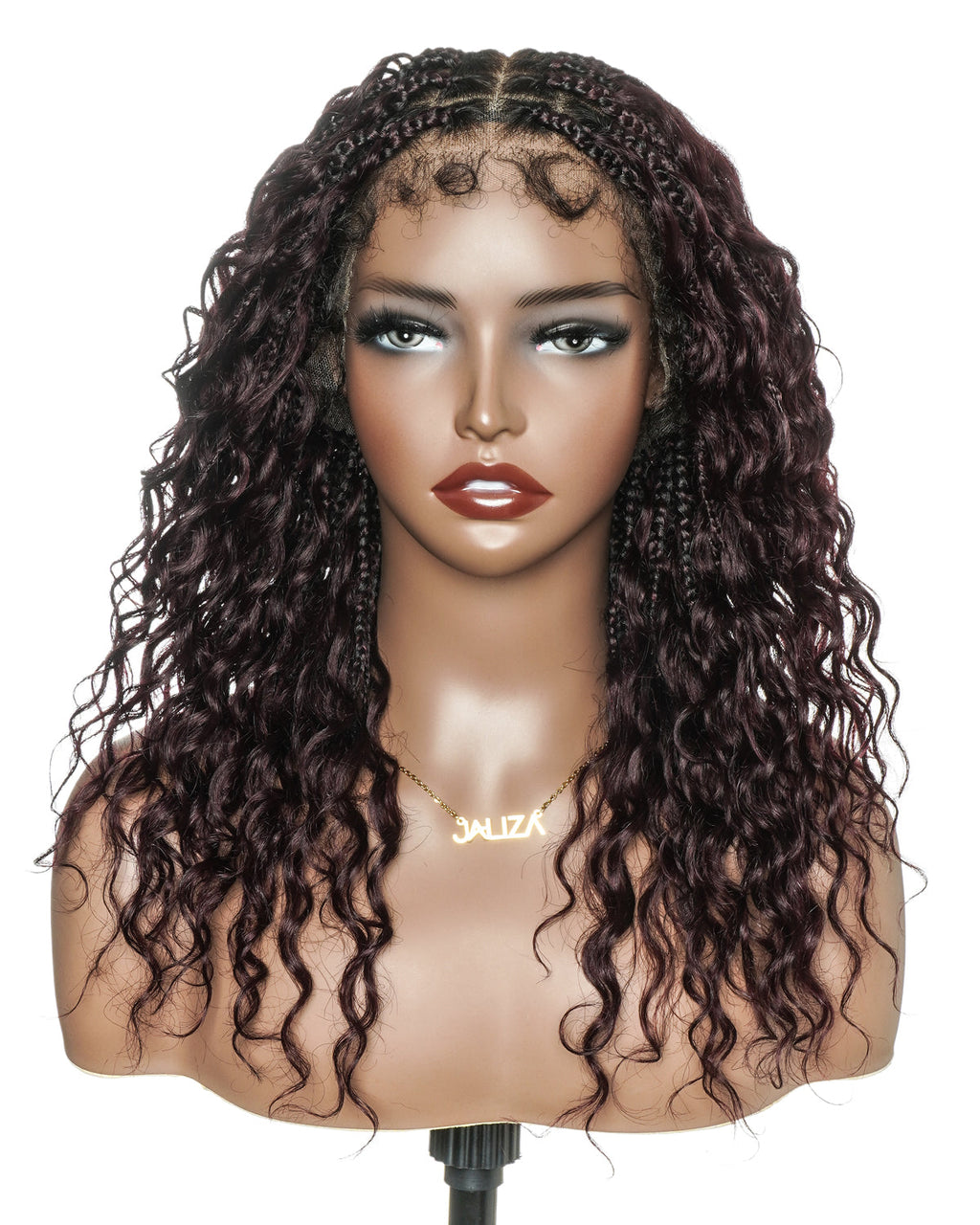 Kiki - 16" Pre Bleached HD Full Lace Human Hair Curls HD Full Lace Knotless Boho Box Braided Wig