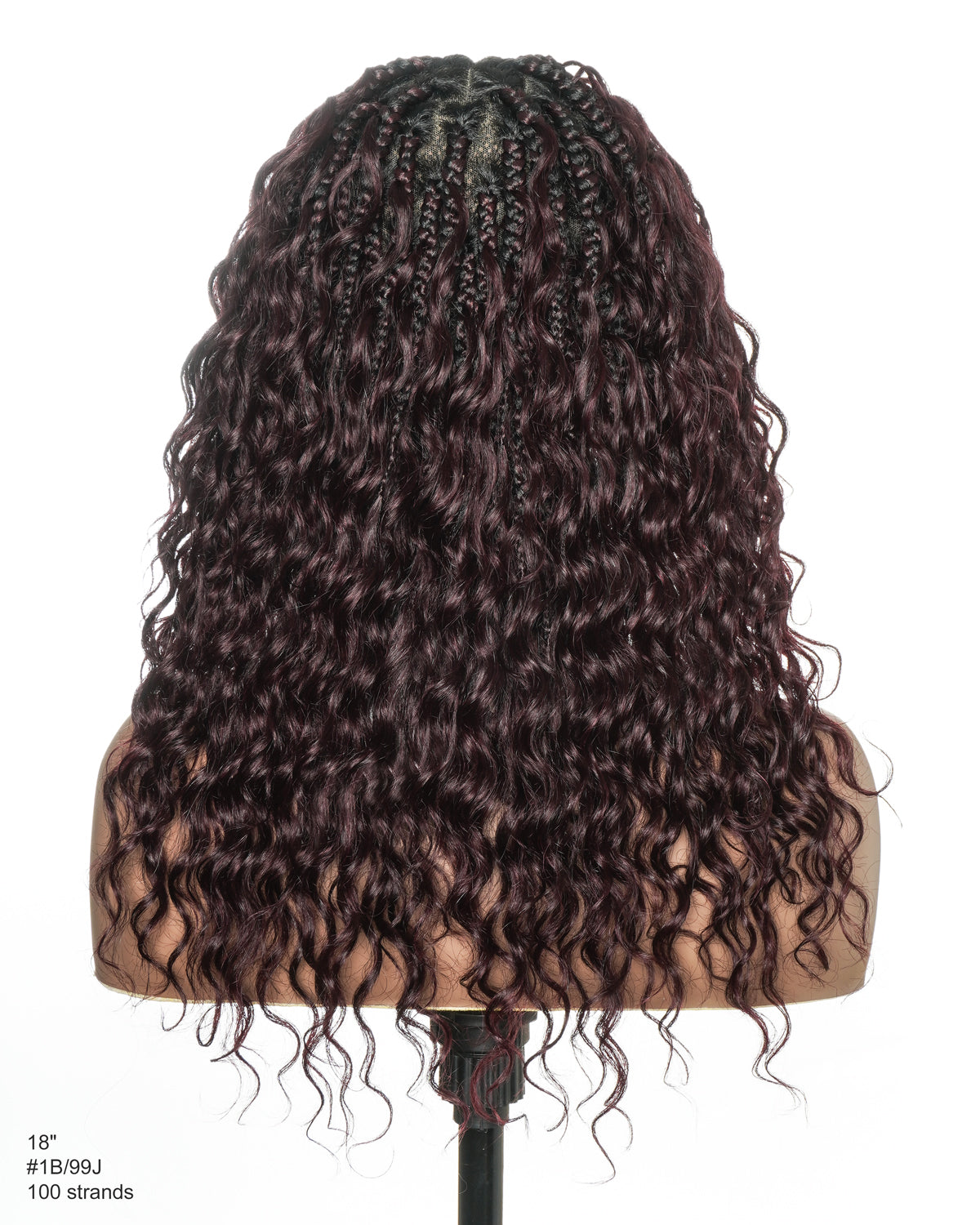 Kiki - 16" Pre Bleached HD Full Lace Human Hair Curls HD Full Lace Knotless Boho Box Braided Wig