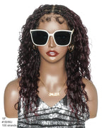 Kiki - 16" Pre Bleached HD Full Lace Human Hair Curls HD Full Lace Knotless Boho Box Braided Wig