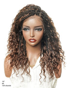 Kiki - 16" Pre Bleached HD Full Lace Human Hair Curls HD Full Lace Knotless Boho Box Braided Wig