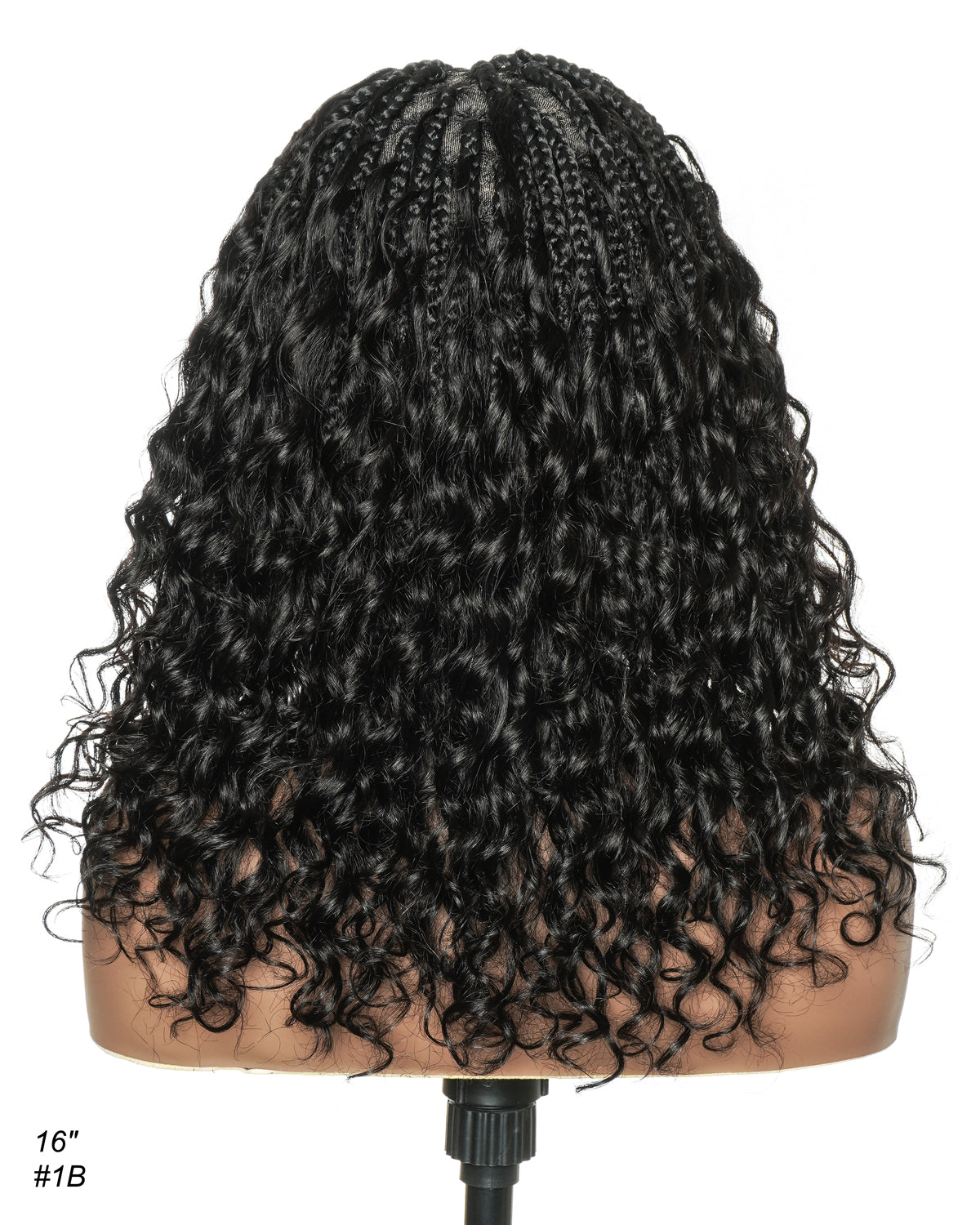 Glueless 16"-24" Pre Cut HD Full Elastic Lace Human Hair Boho Curls Lightweight Ready-To-Go Braided Wig (Lace Not Hand Tied)