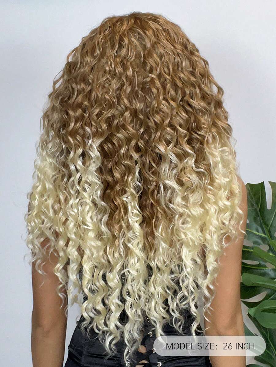 26 "Curly Hair Band Female Wig Wavy Black Wig With Headband Synthetic Woven Chemical Fiber Long Curly Hair Wig For Everyday Use And Halloween, Cosplay, Christmas, Fashion Girls.