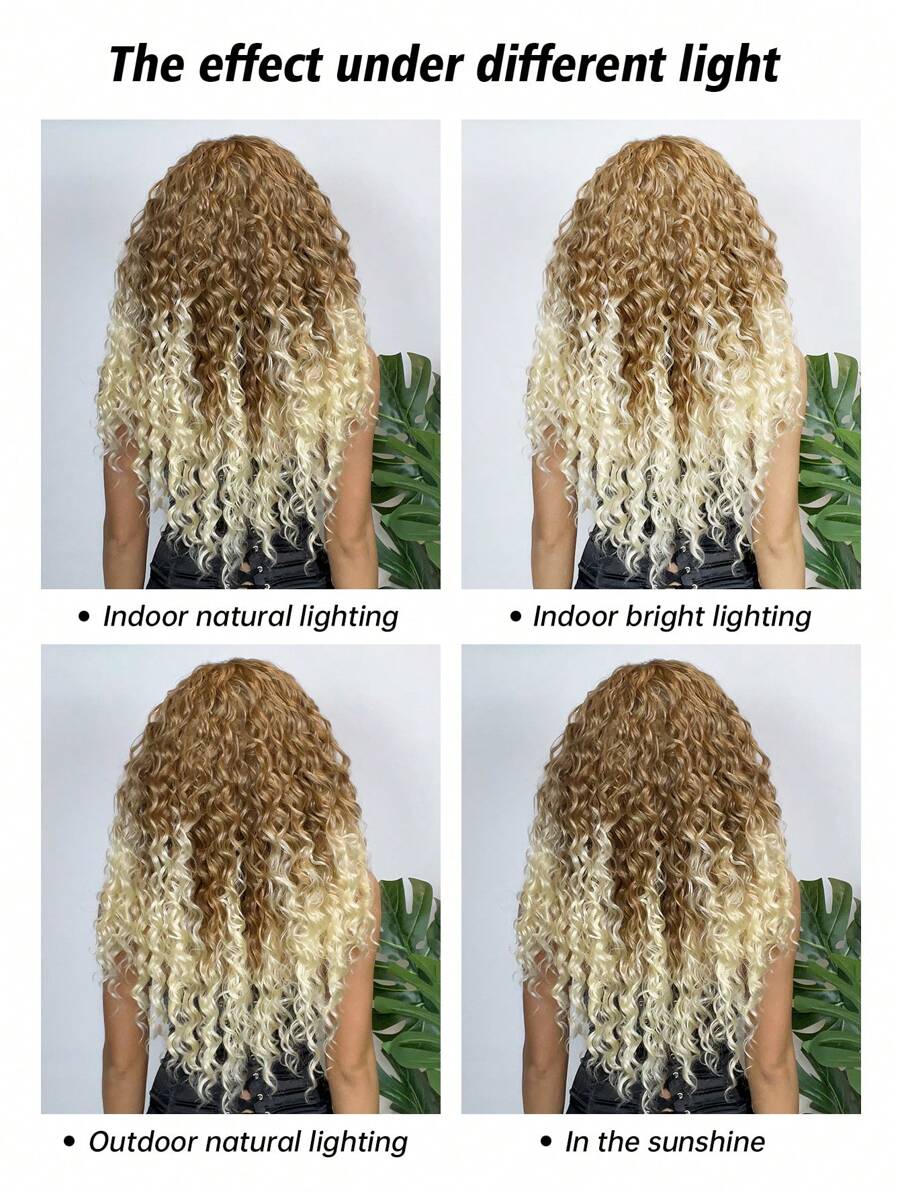 26 "Curly Hair Band Female Wig Wavy Black Wig With Headband Synthetic Woven Chemical Fiber Long Curly Hair Wig For Everyday Use And Halloween, Cosplay, Christmas, Fashion Girls.