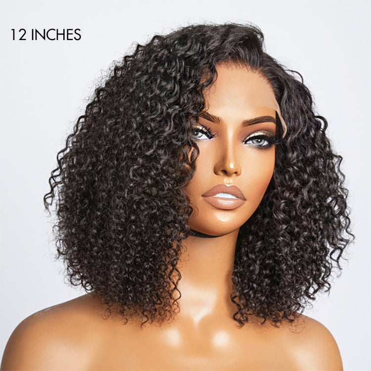 Breathable Cap Afro Curly Left C Part Glueless 5x5 Closure Lace Wig Beginner Friendly - US ONLY