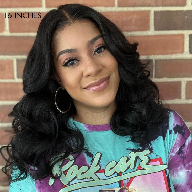 Loose Body Wave Glueless 5x5 Upgraded Lace Front Mid Part Long Wig