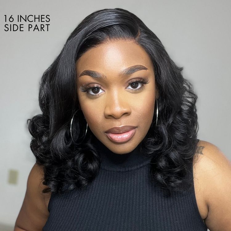Loose Body Wave Glueless 5x5 Upgraded Lace Front Mid Part Long Wig