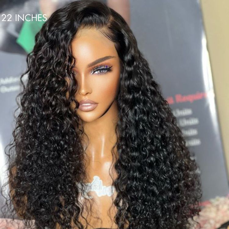 Breathable Cap Deep Left C Part Water Wave Glueless 5x5 Closure HD Lace Wig - US Only