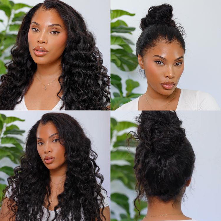 48H Delivery | Water Wave 360 Lace Flexi-Fit Invisi Drawstring Cap Long Wig 100% Human Hair Pre-bleached & Pre-plucked & Pre-Cut Lace