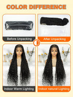 Bohemian Style Box Braided Curly Synthetic Lace Front Wig Goddess Braids Wig Burgundy Bohemian Box Braided Wig