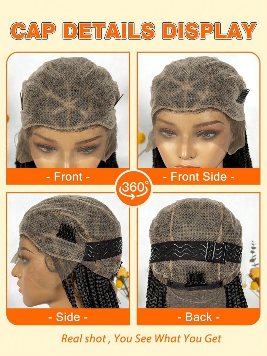 Bohemian Style Box Braided Curly Synthetic Lace Front Wig Goddess Braids Wig Burgundy Bohemian Box Braided Wig