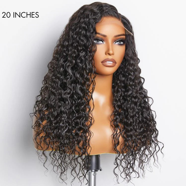 Natural Black Funmi Curly Glueless 5x5 Closure Lace Wig  | Large & Small Cap Size - US Only