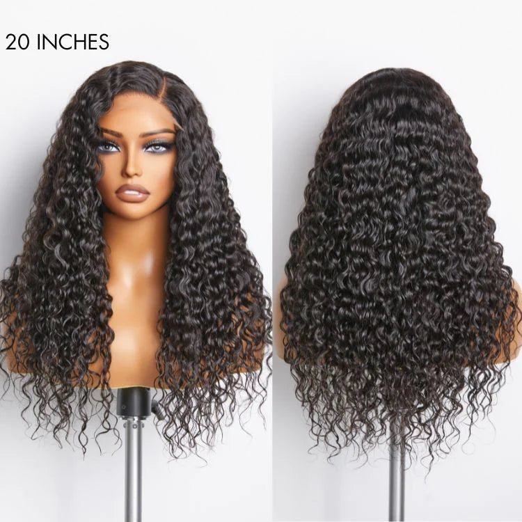 Natural Black Funmi Curly Glueless 5x5 Closure Lace Wig  | Large & Small Cap Size - US Only