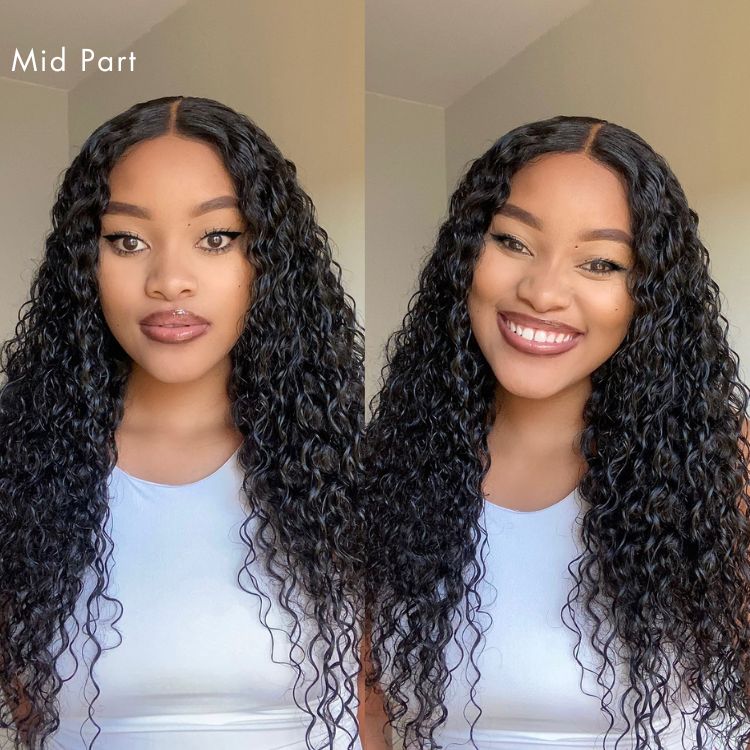 Natural Black Funmi Curly Glueless 5x5 Closure Lace Wig  | Large & Small Cap Size - US Only