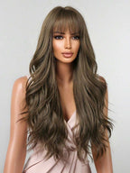 13x6 Glueless Wig Straight With Drawstring Natural Black Human Hair Wig Long Curly Wigs With Bangs Black Wavy Wigs