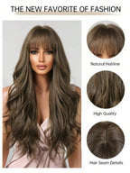 13x6 Glueless Wig Straight With Drawstring Natural Black Human Hair Wig Long Curly Wigs With Bangs Black Wavy Wigs