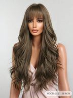 13x6 Glueless Wig Straight With Drawstring Natural Black Human Hair Wig Long Curly Wigs With Bangs Black Wavy Wigs