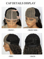 Boho Knotless Braids Invisible Tiny Knots Full HD Lace Braided Wig Tangle-free Curly Ends Braided Long Wig Super Natural Scalp