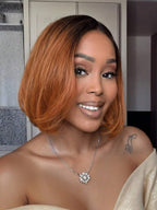 1 Sec Install Elegant Boss Vibe Short Pixie Cut Natural Black Ombre Brown Glueless Minimalist Hd Lace Wig Pre Cut Lace