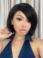 1 Sec Install Elegant Boss Vibe Short Pixie Cut Natural Black Ombre Brown Glueless Minimalist Hd Lace Wig Pre Cut Lace