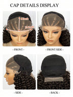 Black Curly 180 Density Synthetic Lace Front Wig Straight Back Cornrow Braided Wig With Baby Hair 13x4 Lace Front Wig