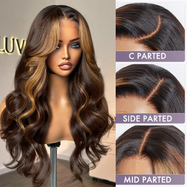 Breathable Cap Blonde Highlight Loose Wave Glueless 5x5 Closure HD Lace Wig
