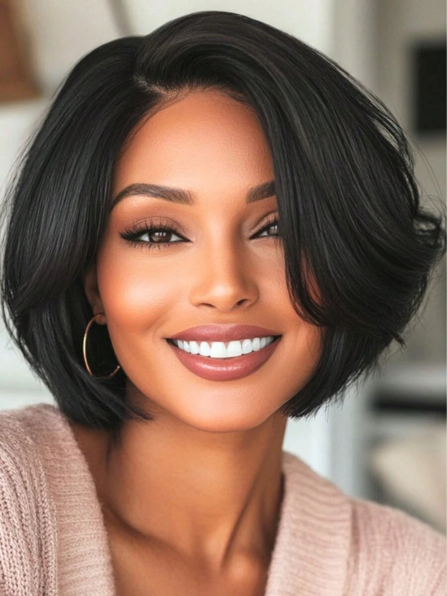 1 Sec Install Elegant Boss Vibe Short Pixie Cut Natural Black Ombre Brown Glueless Minimalist Hd Lace Wig Pre Cut Lace