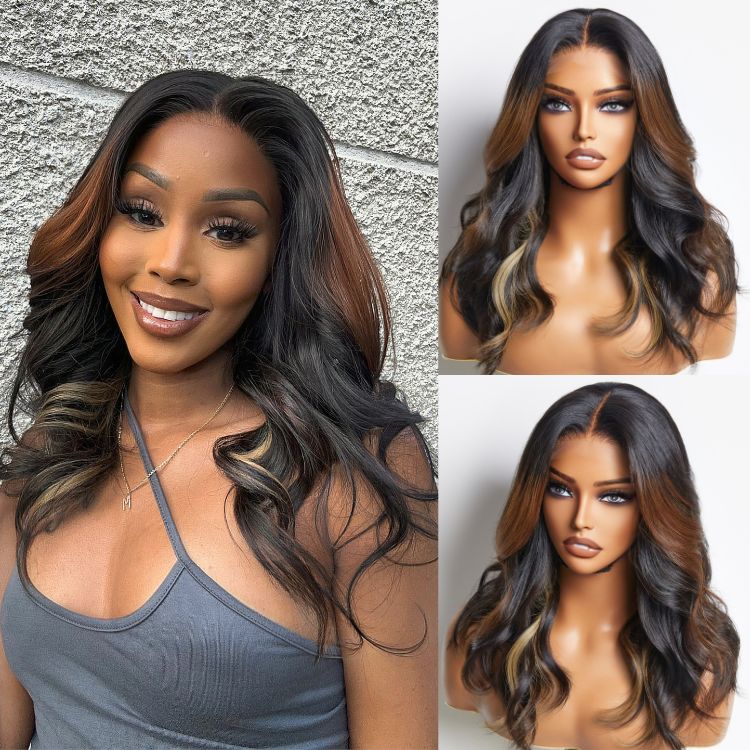 Combo Highlight Loose Wave Glueless 5x5 Closure HD Lace Wig