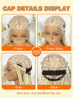 Bohemian Style Box Braided Curly Synthetic Lace Front Wig Goddess Braids Wig Burgundy Bohemian Box Braided Wig