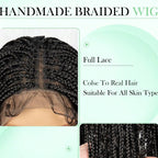 Boho Lace Braided Wig Long Wavy Crochet Braids Wig With Baby Hair Handmade No-Knot Woven Braid Wave Headband Hair Extension