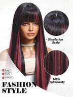 Ash Blonde Ombre Glueless Wigs Silky Straight With Drawstring Human Hair Wig