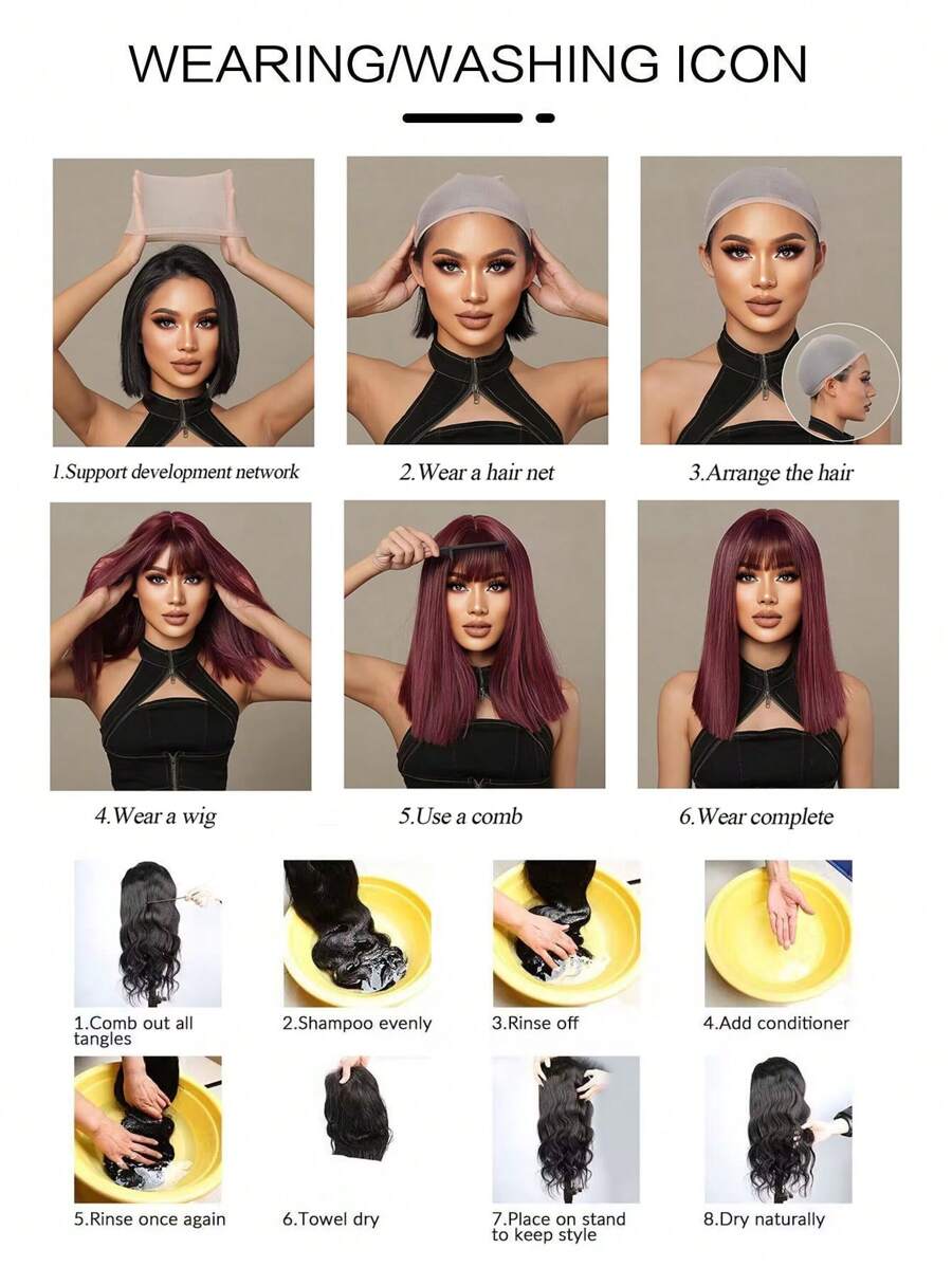 Ash Blonde Ombre Glueless Wigs Silky Straight With Drawstring Human Hair Wig