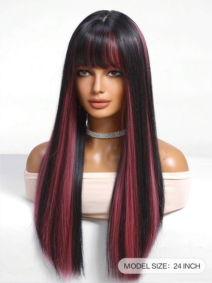 Ash Blonde Ombre Glueless Wigs Silky Straight With Drawstring Human Hair Wig