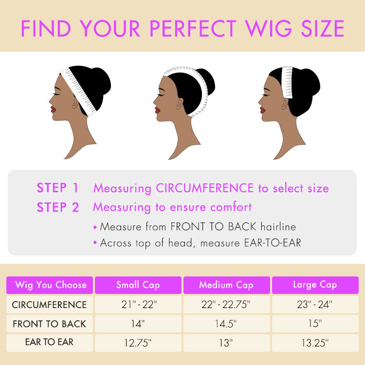 Natural Black Funmi Curly Glueless 5x5 Closure Lace Wig  | Large & Small Cap Size - US Only