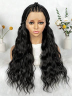 13"X4" Lace Front Braided Wig Unique Sewer Style Braided Wave Hair Wig Versatile Styling Ideal