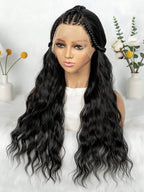 13"X4" Lace Front Braided Wig Unique Sewer Style Braided Wave Hair Wig Versatile Styling Ideal