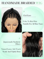 13"X4" Lace Front Braided Wig Unique Sewer Style Braided Wave Hair Wig Versatile Styling Ideal