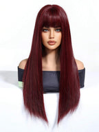 Ash Blonde Ombre Glueless Wigs Silky Straight With Drawstring Human Hair Wig