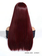 Ash Blonde Ombre Glueless Wigs Silky Straight With Drawstring Human Hair Wig