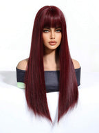 Ash Blonde Ombre Glueless Wigs Silky Straight With Drawstring Human Hair Wig